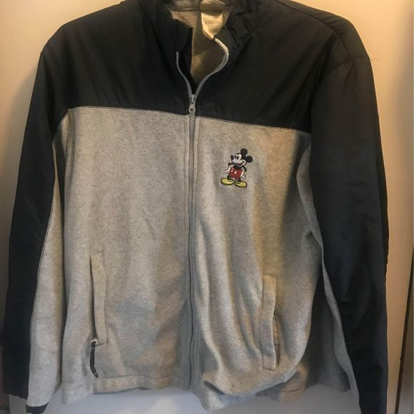 Disney Store Men’s Size Large Fleece Lined Jacket Embroidered Mickey Mouse - Picture 1 of 4
